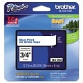 Brother TZe243 Original P-Touch Label Tape - 3/4 x 26.2 ft (18mm x 8m) Blue on White