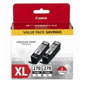 Canon PGI-270XLPGBK Pigment Black Original High Capacity Ink Cartridge - Twinpack