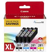 Canon CLI-281XL Multipack Original High Capacity Ink Cartridge (Black/Cyan/Magenta/Yellow) - 4 Pack